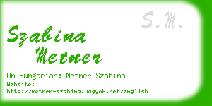 szabina metner business card